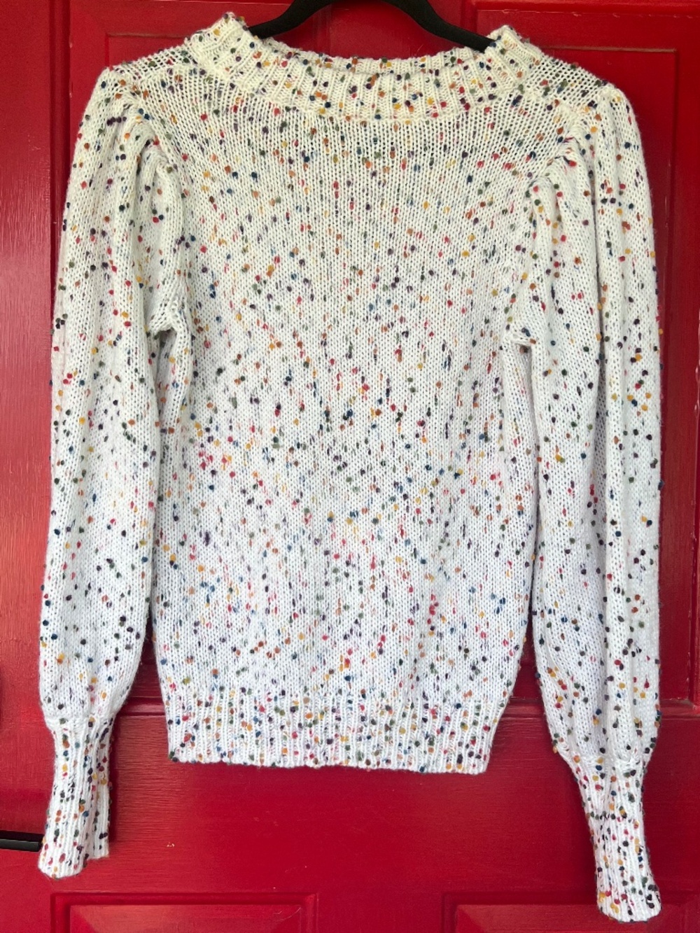 Women's Small Sweater Multicolor Fun Polka Dots Warm Winter Spring Colorful